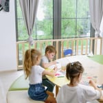 Children painting with watercolours